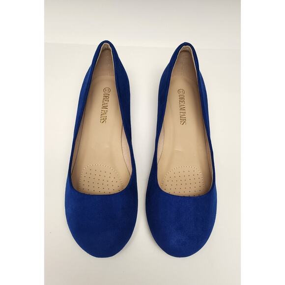 DREAM PAIRS Royal Blue Women's Pump Wedge Heel Round Toe Slip On Shoes US 9.5M - Picture 3 of 12